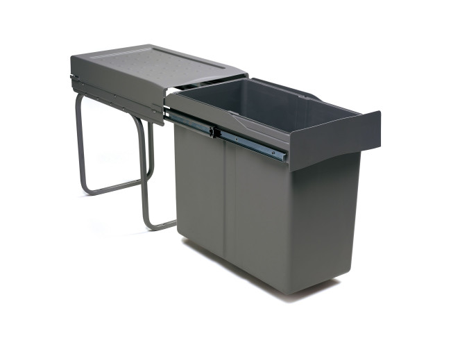 Odpadkový kôš, 300mm, 1x30L, H400, antracit Odpadkový kôš, 300mm, 1x30L, H400, antracit