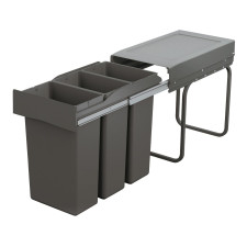 Odpadkový kôš, 300mm, 3x10L, H400, antracit Odpadkový kôš, 300mm, 3x10L, H400, antracit