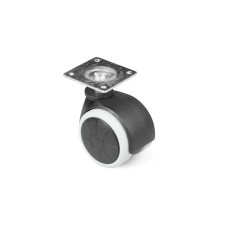 Nábytkové koliesko D50, platnička 42x42x1,5 mm, mekčený behúň Nábytkové koliesko D50, platnička 42x42x1,5 mm, mekčený behúň