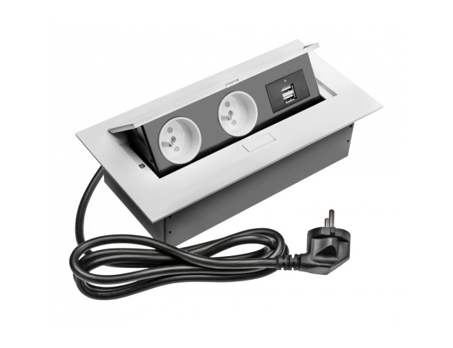 elektrická 2 zásuvka+2x USB port AE-PBU2GU