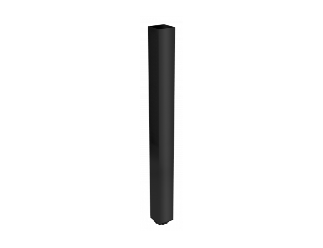Štvorcová hliníková stolová noha s regulačnou nohou 60x60x710mm, čierna mat